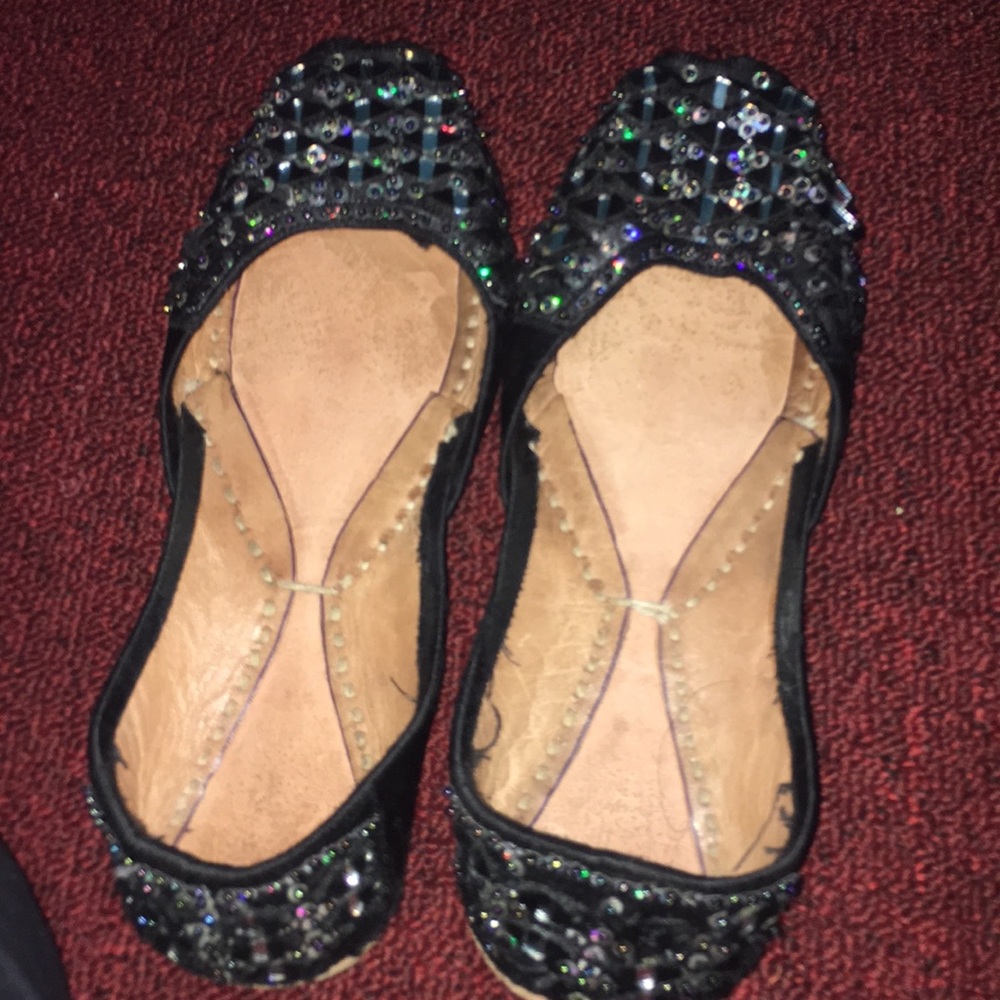 Black sandals Indian style